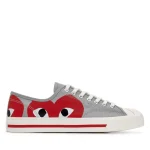 Cdg Play Converse Low Top Red Heart Jack Purcell Sneakers Red