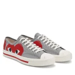 Cdg Play Converse Low Top Red Heart Jack Purcell Sneakers Red - Image 2