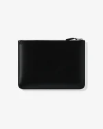 CDG Silver Eyelet Zip Pouch Black - Image 2