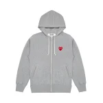 Comme Des Garcons Play Grey Pullover Hoodie