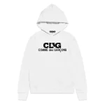 CDG Logo Hoodie White