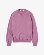 CDG Men Lambswool V Neck Sweater Purple