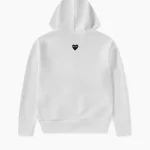 CDG Play Unisex Reverse Black Heart Zip Hooded Sweatshirt White