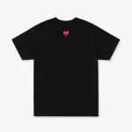 CDG Play Unisex Reverse Red Heart T-Shirt Black