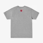 CDG Play Unisex Reverse Red Heart T-Shirt Grey