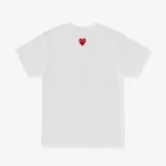 CDG Play Unisex Reverse Red Heart T-Shirt White