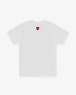 CDG Play Unisex Reverse Red Heart T-Shirt White