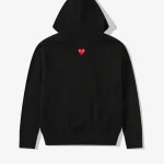 CDG Play Unisex Reverse Red Heart Zip Hooded Sweatshirt Black