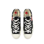 CDG Play Converse Polka Dot Red Heart Chuck Taylor All Star ’70 Low Sneakers - Image 2