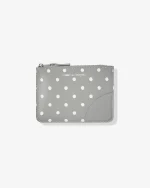 CDG Polka Dot Printed Zip Pouch Grey