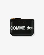 CDG Huge Logo Wallet Zip Pouch Black
