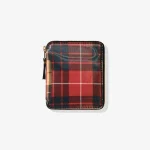 CDG Lenticular Tartan Full Zip Around Wallet Red/Yellow