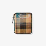 CDG Lenticular Tartan Full Zip Around Wallet Yellow/Green
