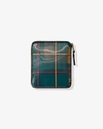 CDG Lenticular Tartan Full Zip Around Wallet Yellow/Green - Image 2