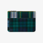 CDG Tartan Patchwork Zip Pouch Green