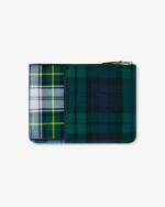 CDG Tartan Patchwork Zip Pouch Green - Image 2