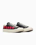 CDG Converse Multi Hearts Low Top Black - Image 2