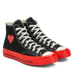 CDG Converse Red Sole High Top (Black) - Image 2