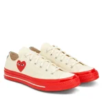 CDG Converse Red Sole Low Top (White) - Image 2
