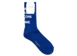 Comme Des Garçon Homme Logo Socks In Blue - Image 2