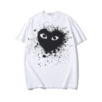 Comme Des Garcons Paint Heart White Shirt