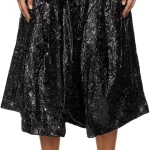 Comme des Garçons Black Enamel Embossed Pattern Midi Skirt