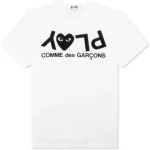 Comme Des Garcons Play Inverted Text T-Shirt White