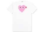 Comme Des Garcons Play Red Emblem Heart T-Shirt White/Pink