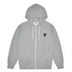 CDG Grey Play Zip-up Hoodie