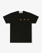 CDG Play Multi Red Heart T-Shirt Black