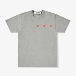CDG Play Multi Red Heart T-Shirt Grey