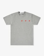 CDG Play Multi Red Heart T-Shirt Grey