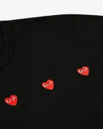 CDG Play Multi Red Heart T-Shirt Black - Image 2