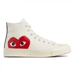 CDG Converse Big Heart High Top White