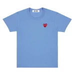 CDG Play Basic Coloured T-Shirt Red Emblem (Blue)