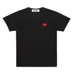 CDG Play Basic T-Shirt Red Emblem (Black)