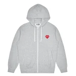 CDG Play Invaders Zip Hoodie (Grey)