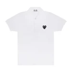 CDG Play Polo Black Emblem (White)