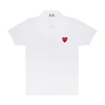 CDG Play Polo Red Emblem (White)