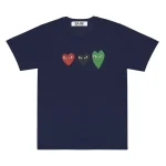 CDG Play T-shirt With Red/Green/Black Hearts