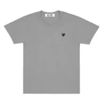 CDG Play Black Heart Logo T-Shirt in Grey