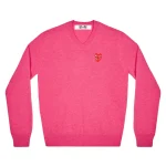Play Comme des Garçons Double Eye V Neck Sweater Pink