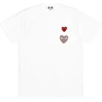 Play Comme des Garçons Double Heart T-Shirt (Embellished)