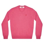 Play Comme des Garçons Mini Heart V Neck Sweater Pink