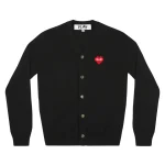 CDG Play Men Cardigan Invader Emblem (Black)