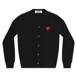 CDG Play Men Cardigan Red Emblem Black