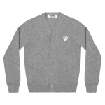 CDG Play Men Cardigan White Heart