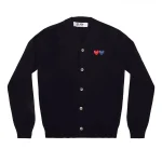 CDG Play Men Cardigan With Double Emblems Navy