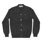 CDG Play Men Cardigan With Small Red Heart (Grey)