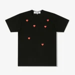 CDG Play Multi Red Heart Logo T-Shirt Black